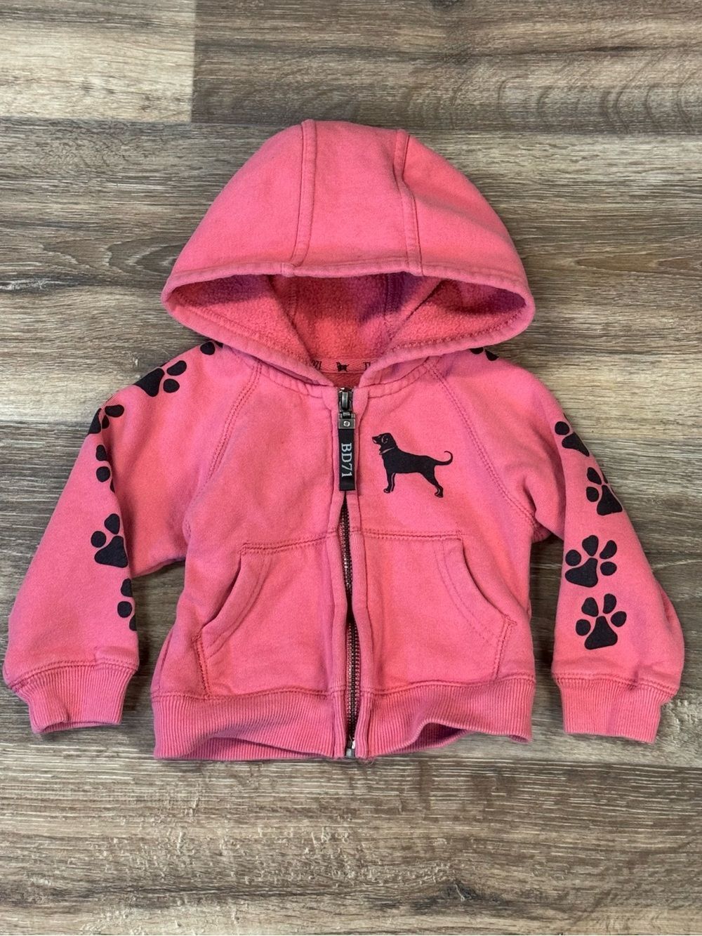 The Black Dog Pink Zip Up Hoodie Baby Girls 6M
